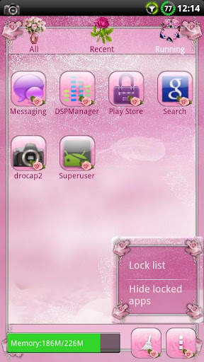 PINK ROSES GO Launcher Theme 3 تصوير الشاشة