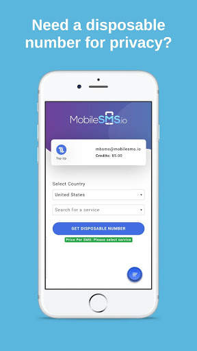 MobileSMS.io Receive SMS Online Disposable Numbers screenshot 1