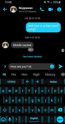 Keyboard Theme Neon Blue screenshot 3