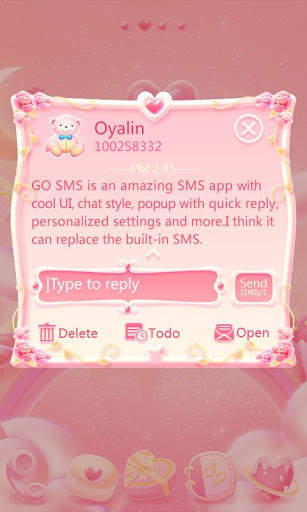 GO SMS Pro Bear Lovers Theme screenshot 3