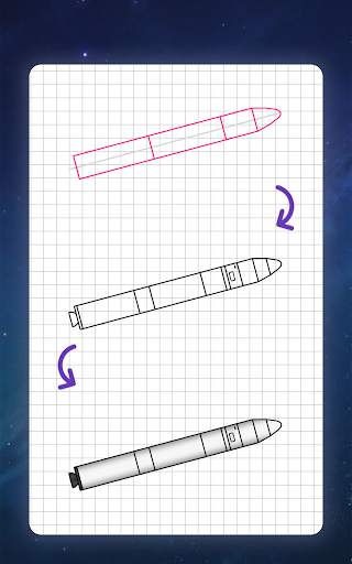 How to draw rockets, spaceship screenshot 10