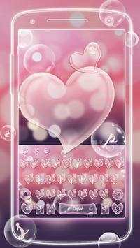Pink Heart Bubble Keyboard screenshot 1