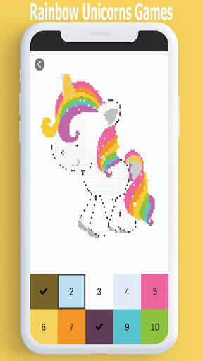 Unicorn - Color by Number,pixel art coloring game screenshot 5