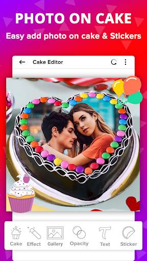 Name Photo On Birthday Cake Frame Card Gif Wishes screenshot 1