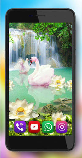 Swans Waterfalls Live Wallpaper screenshot 4