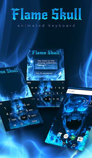 Flame Skull Animated Keyboard   Live Wallpaper screenshot 1
