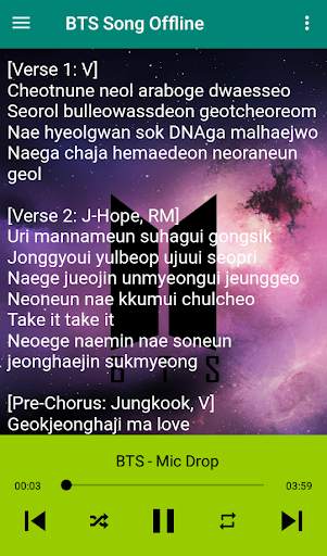 BTS Song plus Lyrics -  Offline screenshot 5