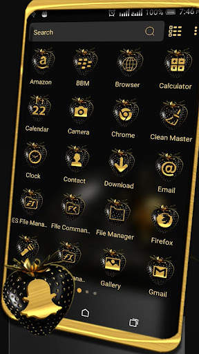 Golden Black Strawberry Theme screenshot 2