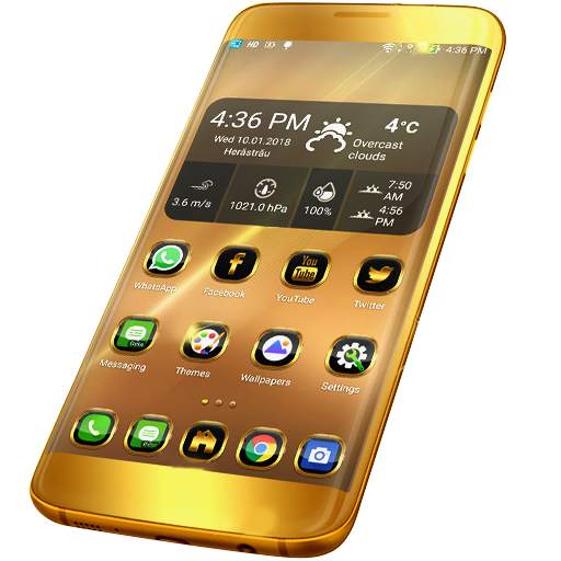 Neon Gold Theme For Launcher 1.308.1.215