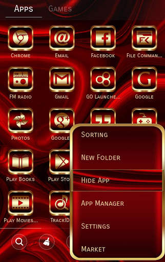 Abstract Red Go Launcher theme screenshot 2