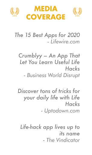 Crumblyy - genuine life hacks 7 تصوير الشاشة