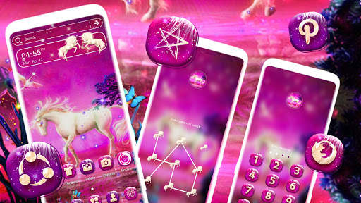 Unicorn Pink Forest Launcher Theme screenshot 3