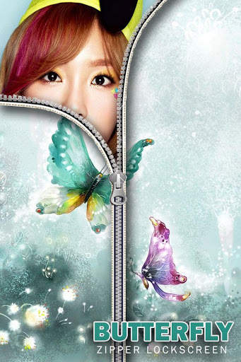 Butterfly Zipper Lock screen screenshot 3