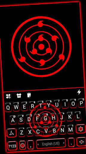 Red Cool Sharingan Keyboard Background screenshot 1