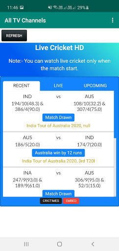 All TV Channels and cricket line screenshot 5