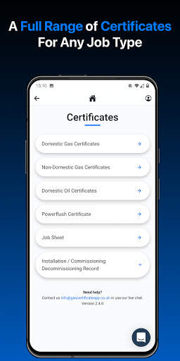 Gas Certificate App screenshot 2