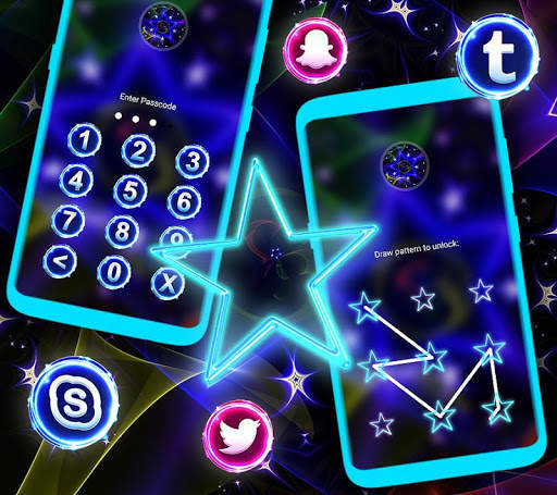 Neon Colorful Star Theme screenshot 3