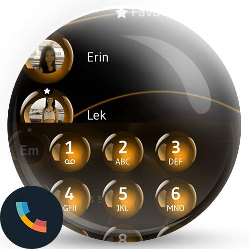 Spheres Orange Phone Contacts & Dialer Theme 150