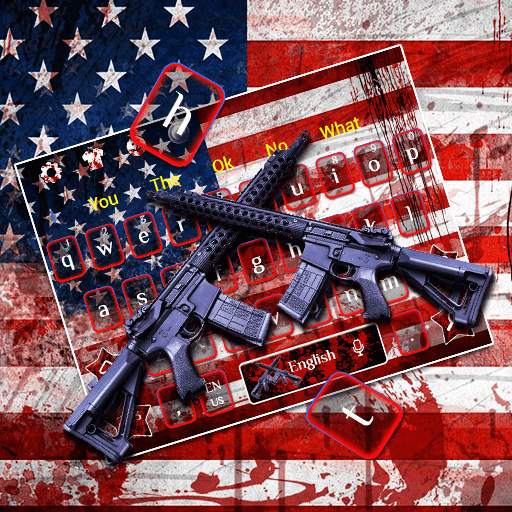 American Flag Guns Keyboard Theme 10001002