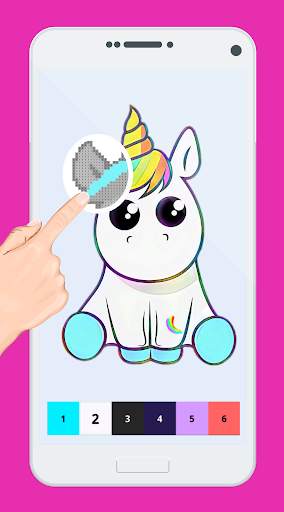 how to Coloring 3D unicorn by numbers pixel art screenshot 5
