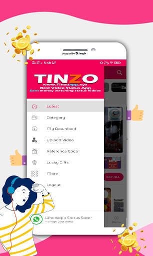Tinzo Video Status: Earn Money and WA Status Saver screenshot 4