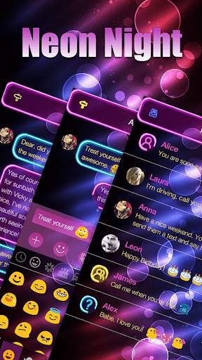 Neon Night Messages Theme скриншот 4