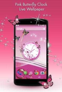 Pink Butterfly Clock screenshot 4