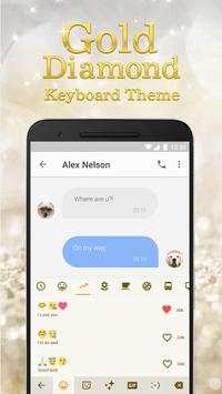 Gold Diamond Emoji Keyboard Theme for Messenger screenshot 3