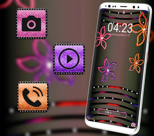 Glitter Flower Launcher Theme screenshot 4