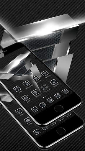 silver gray black technology theme lock screen screenshot 4