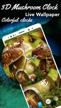 3D Mushroom Clock Live Wallpaper screenshot 1