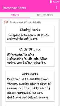 Romance Fonts screenshot 1