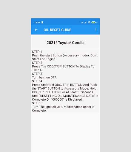 Reset Oil Service Guide Lite screenshot 7