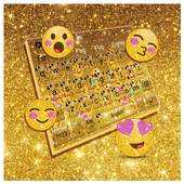 Golden Glitter Emoji Keyboard Theme 10001002