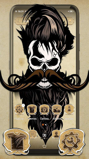 Bearded Skull Launcher Theme screenshot 1
