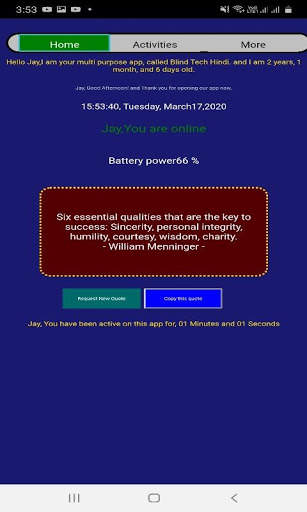 Blind Tech Hindi - Multipurpose App for Blinds. screenshot 2