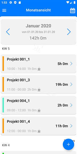 TimeTrack Arbeitszeiterfassung screenshot 2