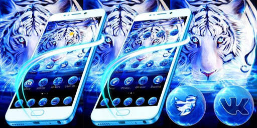 Blue White Tiger Theme screenshot 4
