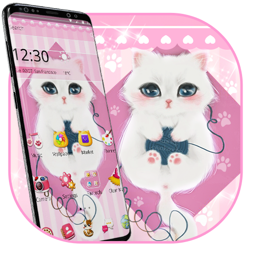 Pink Adorable Kitty Pet Theme🐱 icon