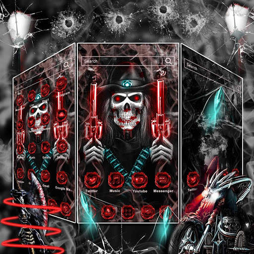 Skull Cowboy Launcher Theme Live HD Wallpapers screenshot 4