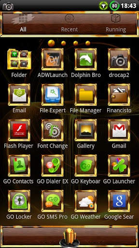 GOLD Go Launcher EX theme screenshot 2