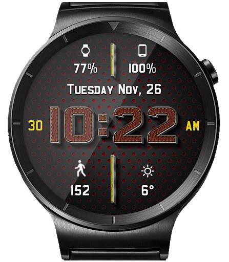 Chrome Leather HD Watch Face Widget Live Wallpaper screenshot 18