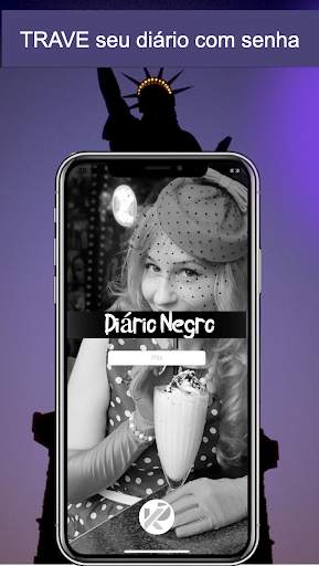 Diário Negro - Diário Secreto com Fechadura screenshot 1