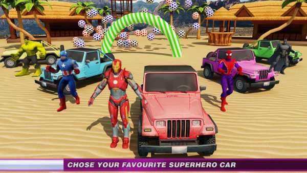 Superhero Car Stunts Buggy Racing screenshot 2