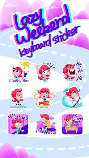 Lazy Weekend Keyboard Sticker स्क्रीनशॉट 2