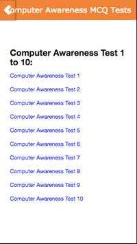Computer Awareness MCQ Tests screenshot 2