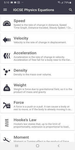 IGCSE Physics Equations скриншот 1