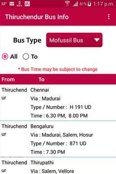 Thiruchendur Bus Info screenshot 1