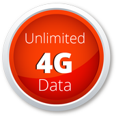 Unlimited 4G data icon