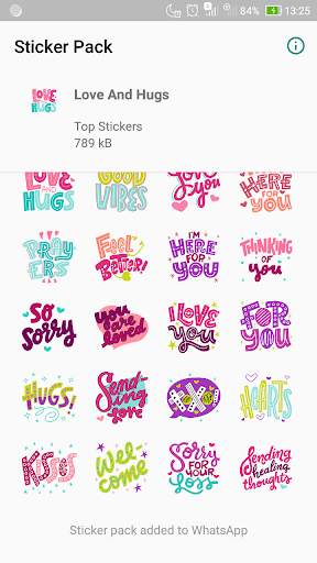 Love And Hugs Sticker WAStickerApps 2 تصوير الشاشة